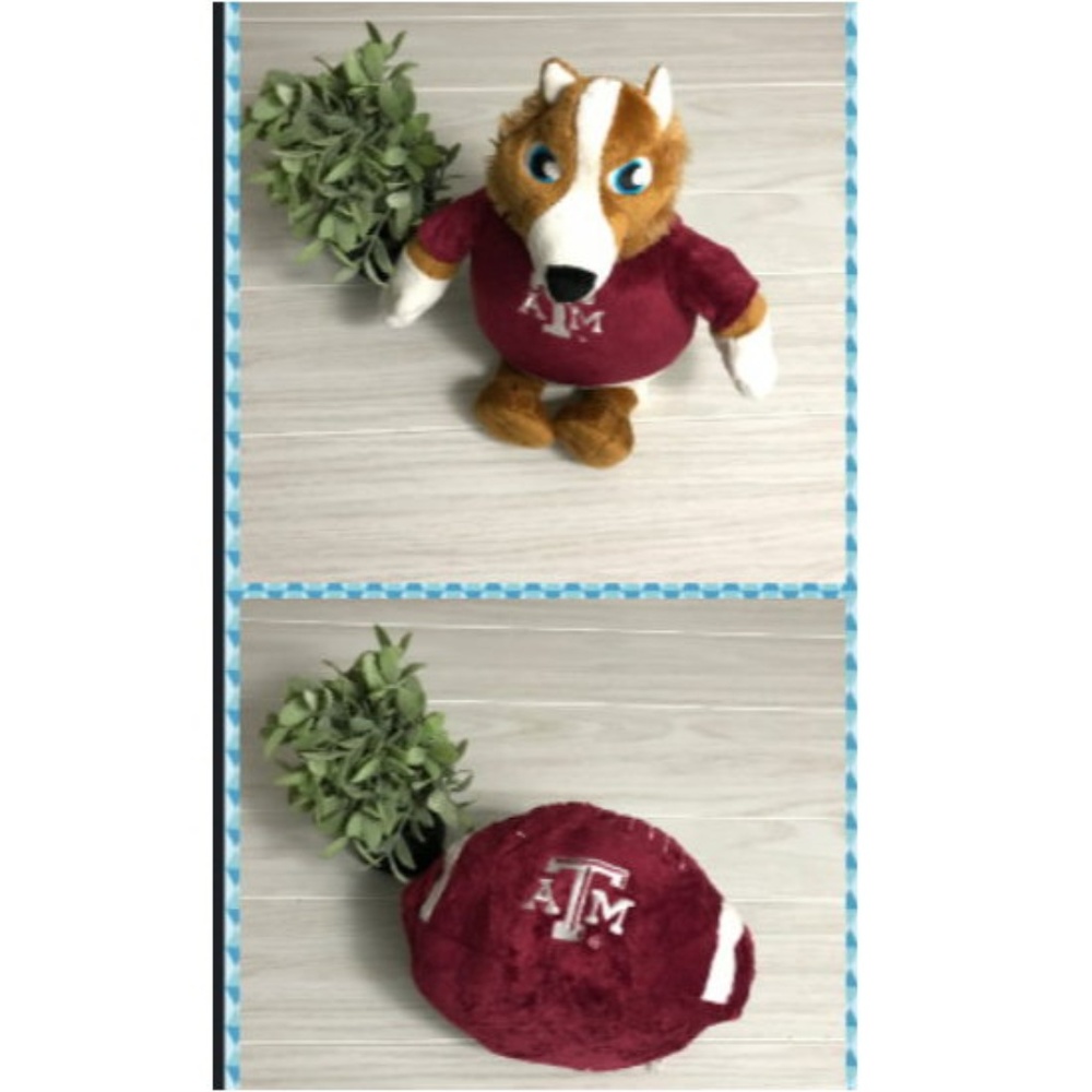 Texas A & M Aggies plush stuffed mascot football zipper converts teddy  football